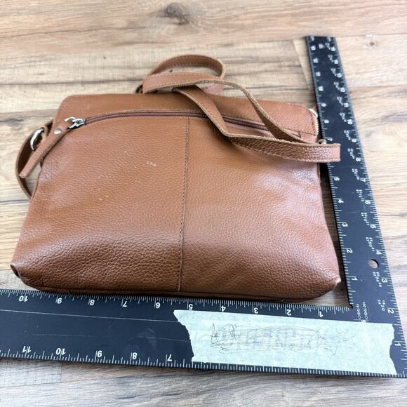 WISE OWL Brown Genuine Leather DISTRESSED STYLE Shoulder Purse CROS… - Picture 2 of 7